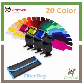 Flash Speedlite 20pcs  Color Gels Filters Compatible for Canon Nikon Sony Godox Yongnuo Camera Flash Light